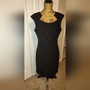 Calvin Klein Black Ruched Halter Midi Dress